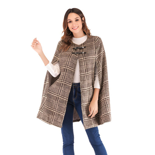 Coat Cashmere Cape Coat Coffee Cashmere Women Wool