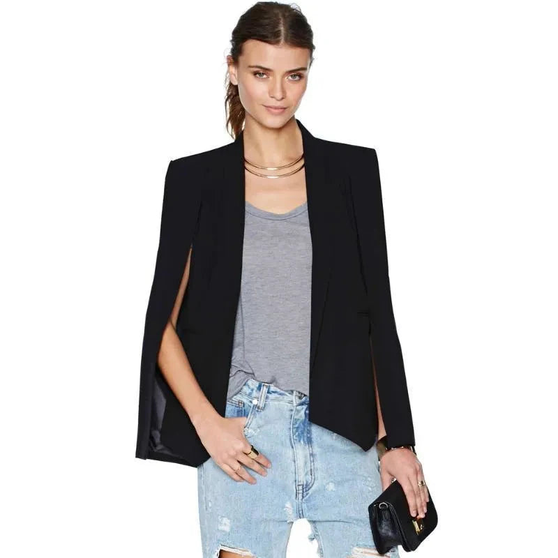 Coat Formal Cape Jacket Black Jacket Women