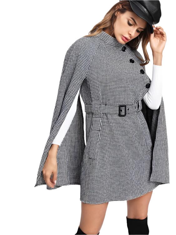 Coat Collar Cape Coat Gray Coat Women Wool