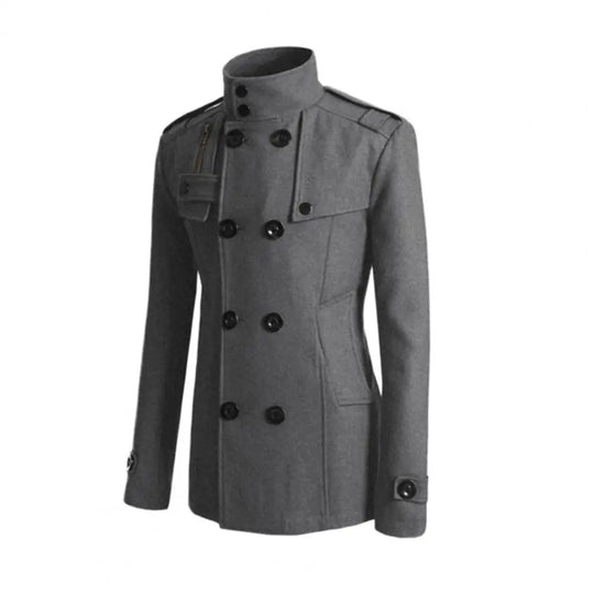 Coat Vintage Style Long Pea Coat Coat Men