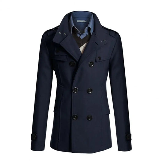 Coat Vintage Style Long Pea Coat Coat Men