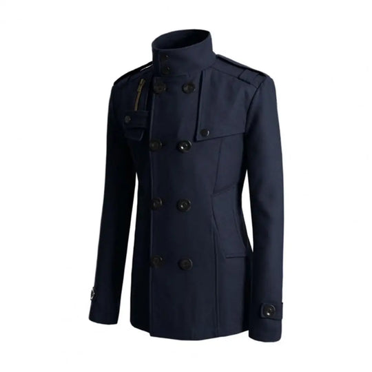 Coat Vintage Style Long Pea Coat Coat Men