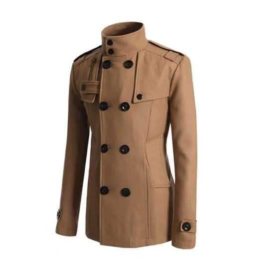 Coat Vintage Style Long Pea Coat Coat Men