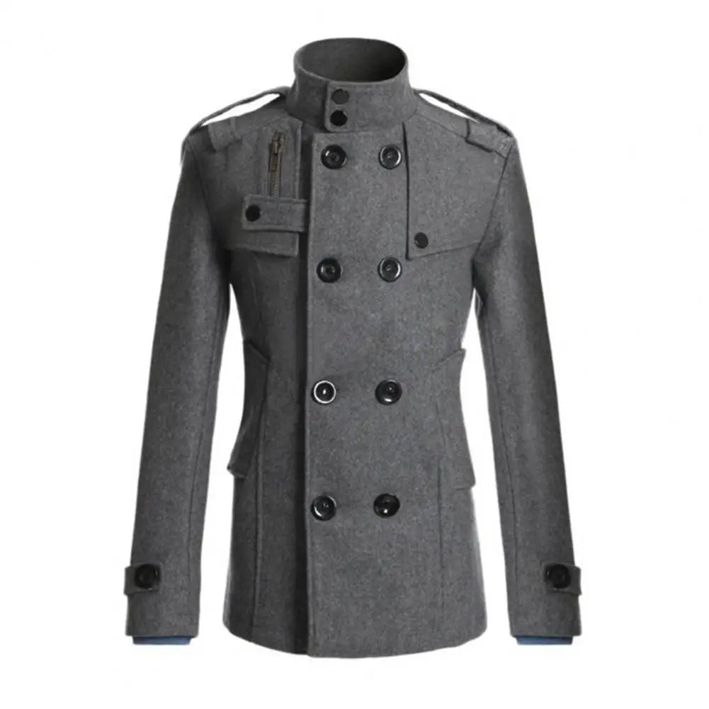 Coat Vintage Style Long Pea Coat Coat Men