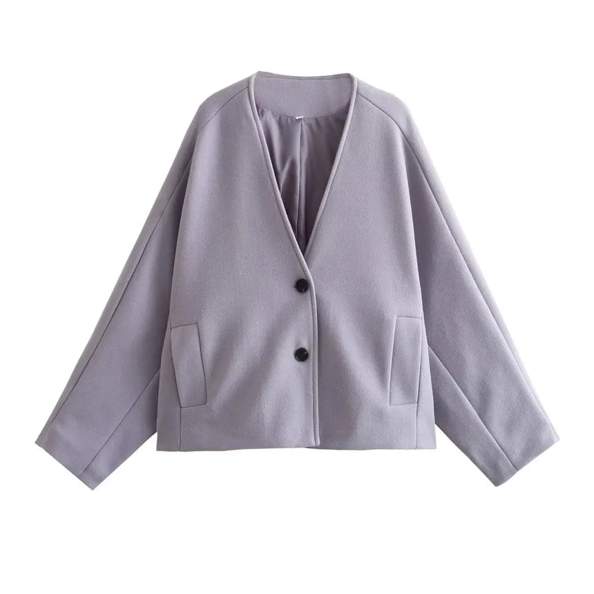 Jacket Straight Cut Wool Jacket Jacket Women