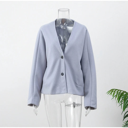 Jacket Straight Cut Wool Jacket Jacket Women