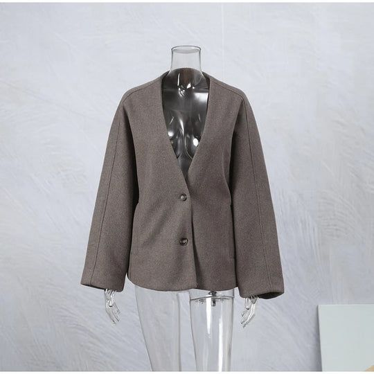 Jacket Straight Cut Wool Jacket Jacket Women