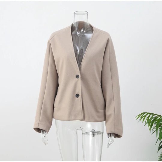 Jacket Straight Cut Wool Jacket Jacket Women