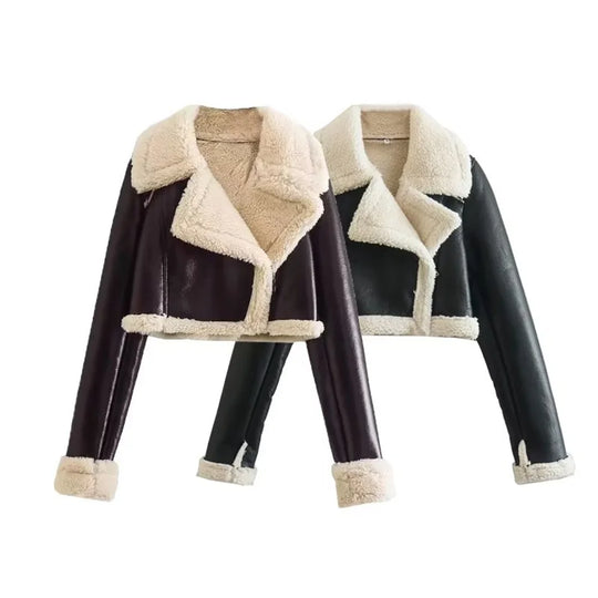 Jacket Wool Short Leather Jacket Jacket Women